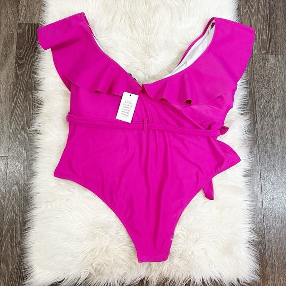NWT Eloquii Womens Fedora One Piece Swimsuit Pink Fuschia Plus Size 26 - Picture 3 of 7